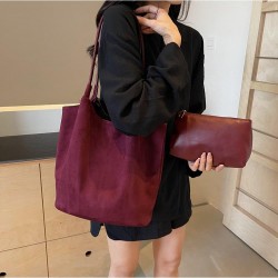 New fashion handbags ladies shoulder women hand bags vintage suede leather women's hobo tote bags bucket girls shopping