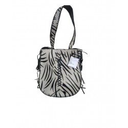 High Quality Women's Fashion Stylish Single Strap Underarm Bag Genuine Leather Zebra Strip Design Zip Ladies' Shoulder Bag